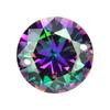 Piedra redonda de circón de siete colores con doble agujero y gema Huagang, venta al por mayor, Wuzhou AAA Hao, joyería de imitación de diamante