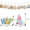 Decoración de Pascua Transfronteriza Adornos de Conejo y Huevo Regalo Festivo Etiquetas para Plantas en Maceta Decoraciones para Fiesta de Pascua