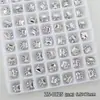 Decorações Brilhantes de Pedrarias para Unhas em Formato de Cubo de Açúcar Mini, Pedrarias de Cristal Coloridas de Canto Reto Finalizadas, Pedrarias para Nail Art Vestíveis Feitas à Mão