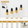 En stock al por mayor transparente botella cuentagotas de 3 ml marrón 5 ml líquido de esencia botella pequeña de aceite esencial botella de perfume dividida en botellas