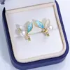 Pendientes de Perlas de Agua Dulce Naturales Zhuji para Mujer, Estilo Cuadrado Simple de Gama Alta, Elegantes Pendientes de Cereza, Pendientes Nuevos al por Mayor