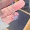 Colar de Aço Titânio com Zircônia Cravejada de Diamantes Estilo Fada de Luxo Leve para Mulheres, Corrente para Clavícula Versátil e Exquisite, Presente para Namorada