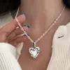 Collar Cadena Nariz de Cerdo Textura Corazón Estilo Coreano Cadena para Suéter de Mujer Nuevo Diseño de Nicho Simple de Gama Alta Versátil