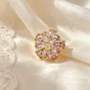 Miçangas Espaçadoras de Zircônia com Furo Passante Banhadas a Cobre com Ouro Real 18K Galvanizado Flor de Camada Dupla Materiais para Pulseira Colar de Joias DIY Feito à Mão
