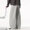 Outono de 2026 Novo Estilo Americano Caimento Fluido Cordão Retrô Perna Reta Curvada Malha Calça de Moletom Casual Tendência Moda High Street