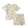 Ropa de Casa Infantil Estilo Danés 24 Verano Ropa de Aire Acondicionado para Bebé Traje de Camiseta Casual para Bebé Procesamiento Personalización Neutro