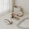 Ventana Saliente Mesa Pequeña Dormitorio Hogar Tatami Vidrio Mesa de Café Pequeña Celebridad de Internet Estilo Crema Balcón Mesa Baja de Ocio Mesa Kang