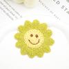 Parche de Tela Bordado Cara Sonriente de Flor DIY Decoración de Fruta Accesorios de Ropa Accesorios para Bolsa de Zapatos Parche Textil Material para Accesorios para el Cabello