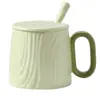 Tapa de Cerámica Casual para Taza + Cuchara Taza de Agua de Cerámica Taza de Pareja Souvenir Taza de Desayuno para Estudiantes Taza de Leche