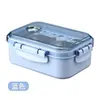 Lonchera de Acero Inoxidable para Estudiantes y Trabajadores de Oficina, Apta para Microondas, Recipiente Especial con Tapa, Set de Lonchera Bento Aislada