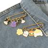 Lindo broche de metal creativo de Sanrio con forma de perro pudín Kulomi, broche de aleación con forma de gota de aceite, accesorios para ropa