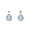 Pendientes de plata S925 redondos con perla de cristal de colores aurora, pendientes de alta calidad, venta al por mayor