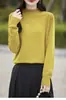 Suéter nuevo versátil de mezcla de algodón para otoño e invierno para mujer, capa base de punto interior transfronteriza, cuello medio alto de algodón puro, grosor medio, corte holgado