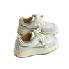 Diseño de Nicho Estudiante Estilo Coreano Cachorro Manchado Zapatos Blancos de Suela Gruesa Otoño 2025 Nuevas Zapatillas Deportivas Casuales