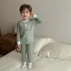 Pijama para Niñas, Conjunto de Ropa de Otoño, Ropa de Descanso Estilo Ins Clase A, Conjunto de Ropa Interior para Niños, Top de Manga Larga y Pantalones Largos para Niños
