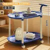 Carrinho Pequeno na Cor Creme, Estante de Armazenamento de Chão, Mesa de Lanches para Sala de Estar, Mesa Mini para Enfeites Móvel
