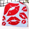 Moda Bestseller Patrón Jacquard Labios Rojos Estilo Callejero Trendy Casual Personalidad Gorro de Punto Cálido Cómodo para Exteriores