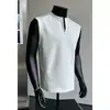 Chaleco Deportivo Americano de Media Cremallera Transfronterizo para Hombre Verano Streetwear de Calle Diseño Fresco Camiseta sin Mangas Sudadera de Fitness