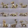 Juego de latón macizo de los nueve hijos del dragón: Ornamento de Bixi, Chiwen, Pulu, Biyuan, Qiu Niu, Yazi, Suanni, Chaofeng y Fuxi