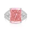 Anillo Reina con Flor de Hielo de Colorido Cristal de Gema, Corte Brillante con Diamantes de Alto Carbono Súper Brillantes, Anillo de Moda y Lujo, Disponible para Dropshipping