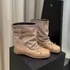 Botines Negros de Moda con Temperamento de 3 cm 2026 Otoño/Invierno Nuevos Botines Vaqueros Casuales de Punta Cuadrada y Suela Plana para Mujer