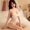 Meiyujia Sexy Transparente Francês Sexy Lingerie Grande Laço Renda Recortada Pijama Grátis Macacão Personalização