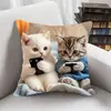 Fronha de almofada fofa popular transfronteiriça para cachorro de estimação com estampa floral dourada e de pássaros, capa de almofada para decoração de sofá e sala de estar, em estoque