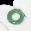 Colgante de jade de piedra natural con agujero grande, anillo circular de piedra ojo de tigre, anillo para colgar, anillo de carrera, accesorios para hacer joyas DIY, colgante de paz