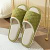 Pantuflas de lino para el hogar para hombre y mujer, de algodón y lino, para las cuatro estaciones, para primavera, otoño y verano, antideslizantes, para interiores, para parejas y mujeres
