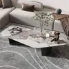 Mesa de Centro Criativa de Ardósia com Formato Irregular, Estilo Moderno Minimalista de Luxo Leve, Design Italiano Tendência para Apartamentos Pequenos, Adequada para Uso Doméstico na Sala de Estar