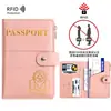 Viagem Internacional Porta-Passaporte de Couro PU Capa Protetora Anti-Roubo RFID Armazenamento de Documentos Porta-Cartão Bolsa para Passaporte Atacado