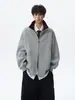 Temporada de primavera y otoño, peso pesado, bloques de color, corte holgado, casual, deportivo, cárdigan con doble cremallera, top extragrande para hombre
