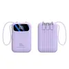 Power Bank Grande Capacidade 20000mAh Mini Portátil Carregamento Super Rápido 22.5W Atacado com Cabo Embutido