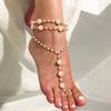 Joyería Transfronteriza Europea y Americana Anklets de Playa Más Vendidos en Ebay Perlas Sencillas Multicapa Yoga