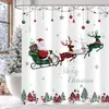 Cortina de ducha para fiesta de Navidad de Amazon Temu, superventas, con estampado digital de un árbol de Navidad, un diseño simple y elegante para uso en el hogar y el baño
