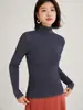 Suéter de Cuello Alto Base para Mujer 2025 Nuevo Otoño e Invierno Manga Larga Ajustado Top de Punto de Cachemir