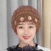 Nova beleza fio flor elástico renda branca capa de cabelo cuidado com o cabelo peruca Mosi chapéu camada de renda chapéu casa chapéu