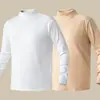 280g Terciopelo AlemánOtoño/Invierno Doble Cara Cepillado Terciopelo Cuello Alto Manga Larga para Hombre Caliente Capa Base Ropa de Otoño Camiseta Interior
