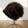 Gorro Holgado para Mujer para Otoño e Invierno, Suelto y Versátil, Gorro de Punto con Borde Enrollado, Estilo Delgado de una Sola Capa, Gorro de Lana para Maternidad que Cubre la Cabeza