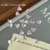 Mini Coração Torto Pedrarias para Nail Art Super Brilho K9 Colorido Tamanho Pequeno Coração de Pêssego Torto Base para Unha Pedrinha Coração Branco Transparente Decorações para Unhas