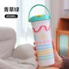 Nuevo Lindo Vaso Termo de Acero Inoxidable, Vaso Portátil con Pajita para Exteriores, Vaso para Coche, Vaso para Coche, Logotipo de Regalo con Letras Impresas