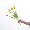 Buquê de Tulipas de Borracha Macia Simulada Pe Látex Silicone Flor de Tulipa Flor Simulada Toque Hidratante 5 Tulipas