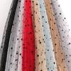 Tecido de Malha com Flocagem de Estrelas Multicor para Vestidos e Roupas Infantis, Tecido Decorativo Suporta Processamento, Rotulagem e Embalagem