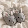 Lindas Zapatillas de Algodón de Conejo para Mujer, Uso en Casa en Invierno, Estudiantes de Interior, Suela Suave, Felpa, Calientes, Venta al por Mayor