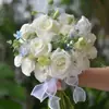 Ramo de Boda Novia Sosteniendo Foto de Boda Tulipán Certificado Flor Artificial Accesorios para Fotos Día de San Valentín Chino Estación Independiente