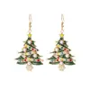 Pendientes Navideños Atmosféricos Diseño de Nicho Hechos a Mano con Perlas y Cuentas Pendientes de Árbol de Navidad Pendientes Simples Versátiles Lindos