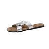 Chinelos Casuais Preguiçosos de Verão Sandálias Planas Estilo Novo Retrô Calçados de Praia Slip-On Chinelos de Uma Tira para Mulheres 2026