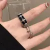 Anillo de Tela de Aleación, Anillo Abierto Minimalista de Mezclilla con Estrella de Cuatro Puntas para Mujer, Anillo Único de Diseño de Nicho para Dedo Índice