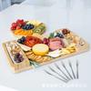 Tabla de Queso de Bambú Transfronteriza Multifuncional Plato para Cena Comida Cocida Postre Fruta Tabla de Cortar Fruta Pan Plato para Mantequilla Queso