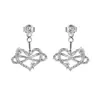 Pendientes solapados desmontables con diseño único en forma de corazón para mujer, estilo nicho de lujo ligero de alta gama, pendientes personalizados simples y elegantes